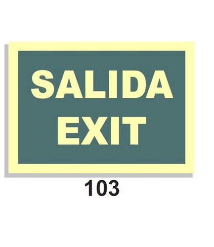 Señal Vías de Evacuación  103 Salida - Exit