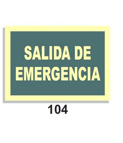 Señal Vías de Evacuación  104 Salida de Emergencia