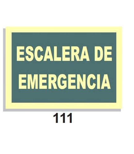 Señal Vías de Evacuación  111 Escalera de Emergencia