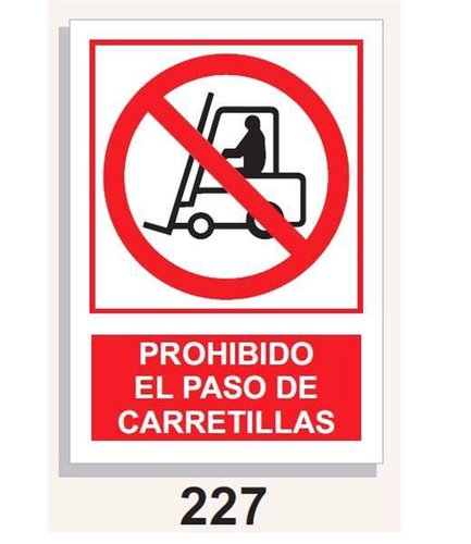 Señal Prohibición 227 Prohibido el paso de carretillas