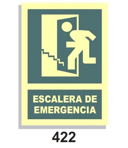 Señal Vías de Evacuación 422 Escalera de Emergencia Arriba