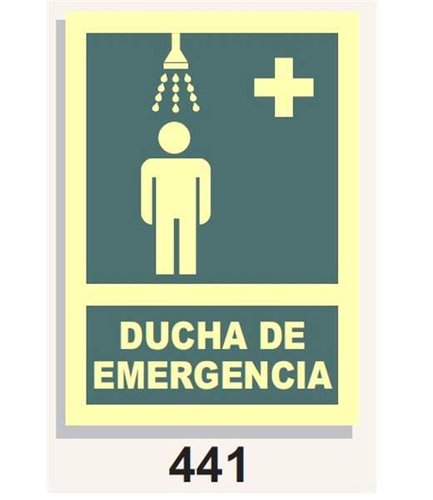 Señal Vías de Evacuación 441 Ducha de Emergencia