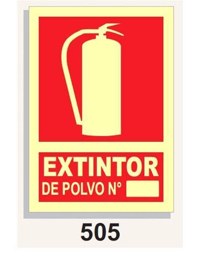 Señal Contraincendios 505 Extintor de Polvo No.
