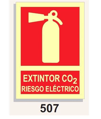 Señal Contraincendios 507 Extintor CO2 Riesgo Eléctrico