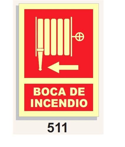 Señal Contraincendios 511 Boca de incendio Flecha Izq.