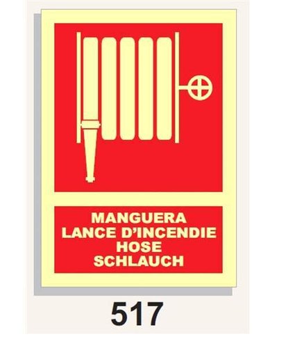 Señal Contraincendios 517 Manguera - Lance d´indendie - Hose - Schlauch