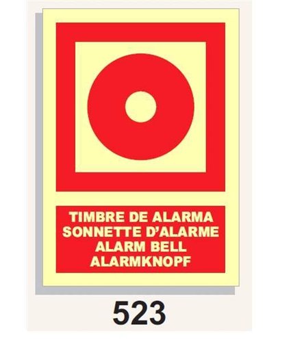 Señal Contraincendios 523 Timbre de Alarma - Sonnette d´Alarme ´Alarm Bell - Alarmknopf