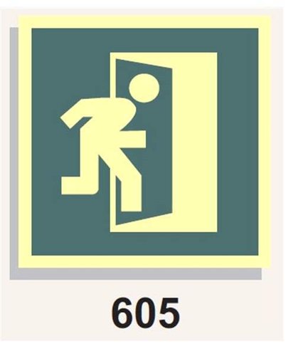 Señal Vías de Evacuación 605 icono puerta salida derecha