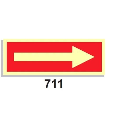 Señal Vías de Evacuación 711 Fondo rojo Flecha derecha