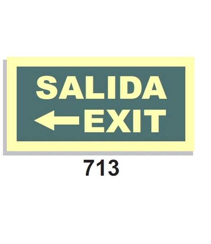 Señal Vías de Evacuación 713 Salida - Exit Flecha Izquierda