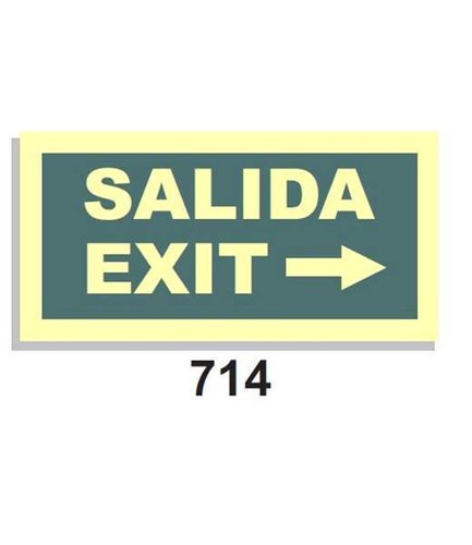 Señal Vías de Evacuación 714 Salida - Exit Flecha derecha
