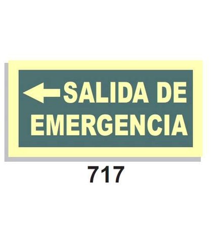 Señal Vías de Evacuación 717 salida de emergencia flecha izquierda