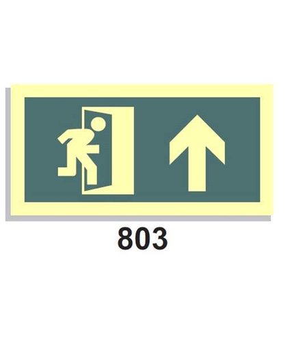 Señal Vías de Evacuación 803 Salida icono puerta der. flecha arriba